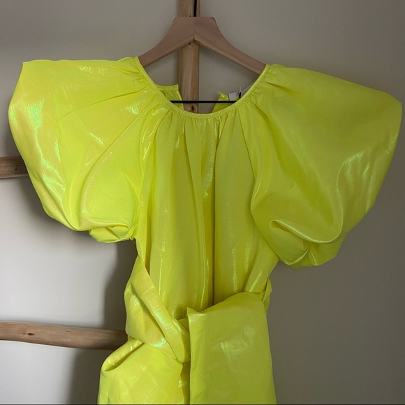 Christopher John Rogers Puff Sleeve Volume Dress - Picture 10 of 12